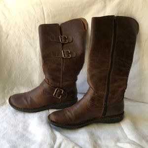 Brown leather BOC boots